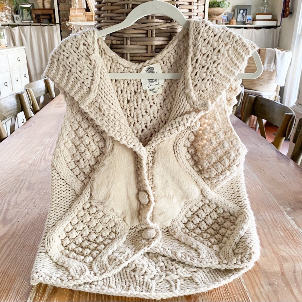 Anthropologie Chunky Knit Vest Sweater